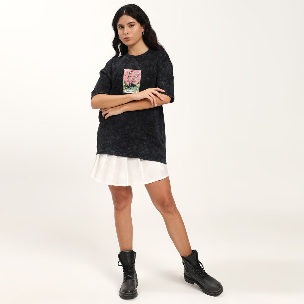 Skeleton Doodle Oversize T Shirt