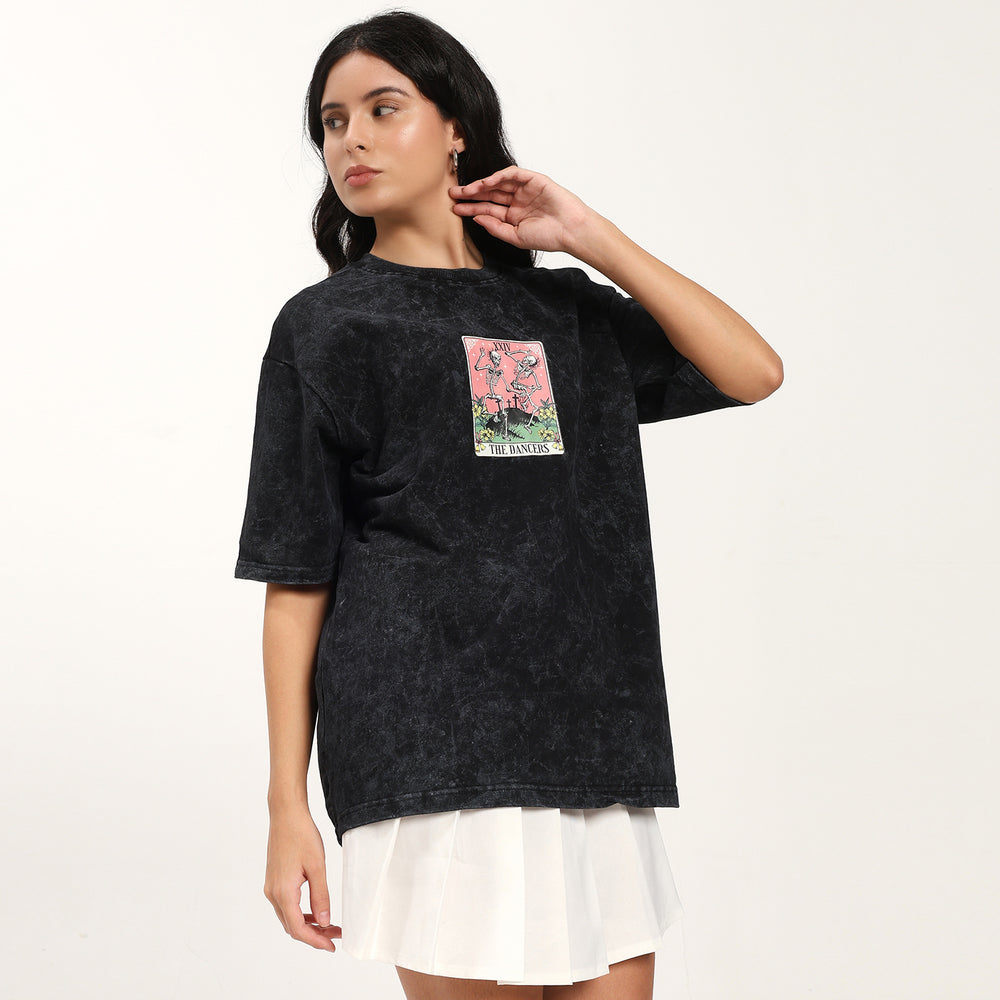 Skeleton Doodle Oversize T Shirt