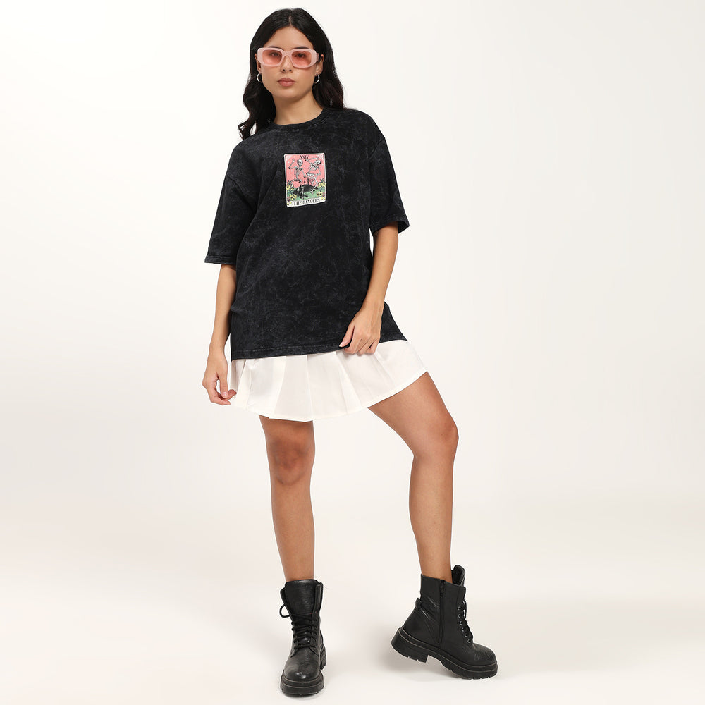 Skeleton Doodle Oversize T Shirt